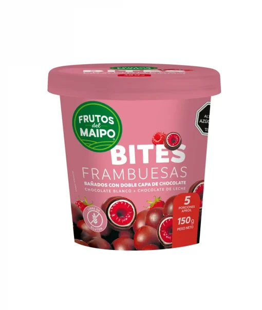 Bombones Helados Bites Frutos Del Maipo De Frambuesa Con Chocolate Pote, 150g