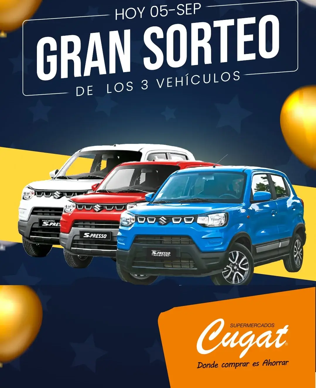 🎉 ¡Felicitaciones a los ganadores del Concurso Aniversario N.º 49 de Supermercados Cugat! 🎉 🎉 ¡Felicitaciones a los ganadores del Concurso Aniversario N.º 49 de Supermercados Cugat! 🎉
