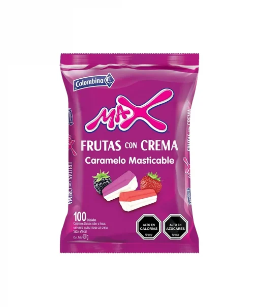 Masticable Colombina Max Frut Con Crema Bolsa, 430g