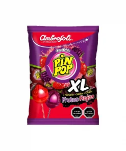 Pin Pop Xl Con Chicle Frutos Rojos Ambrosoli Bolsa, 24 Unid. Pin Pop Xl Con Chicle Frutos Rojos Ambrosoli Bolsa, 24 Unid.