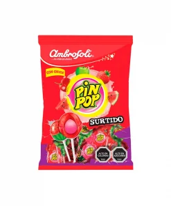 Pin Pop Con Chicle Surtidos Ambrosoli Bolsa, 24 Unid. Pin Pop Con Chicle Surtidos Ambrosoli Bolsa, 24 Unid.