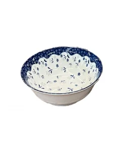 Bowl Cerámico Con Diseño De Flor Azul, 25cm