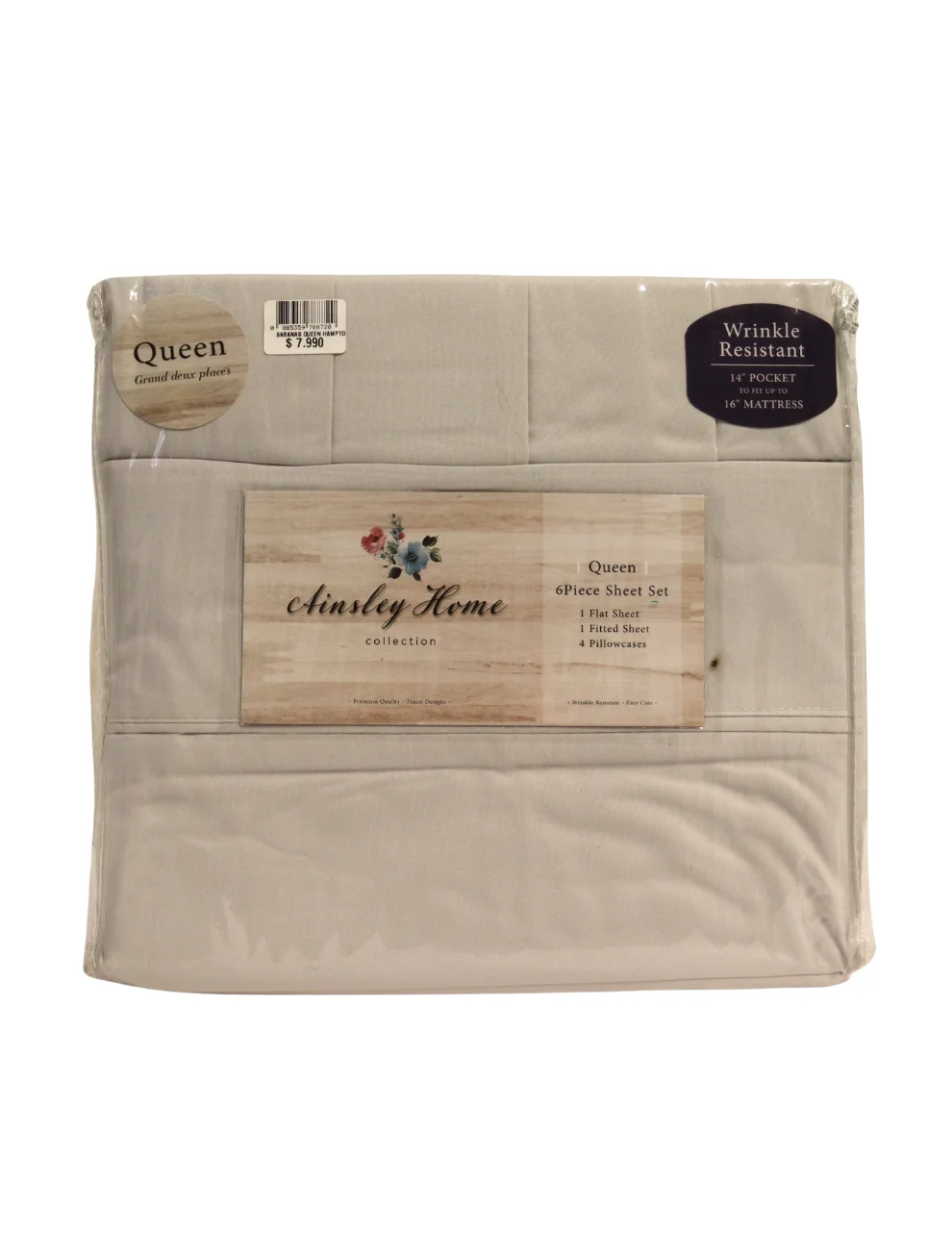 Sábanas Queen Ainsley Home Color Marrón 6 Piezas Sábanas Queen Ainsley Home Color Marrón 6 Piezas