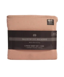 Sábanas King Maison Du Brianne Color Blush 6 Piezas.