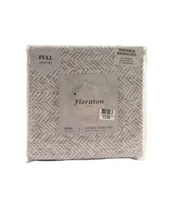 Sábanas Full Brooklyn Stripe Herringbone Pi Floraton 4 Piezas.