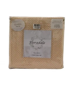 Sábanas Queen Glaston Sand Diamond Dots Pigment Floradale 4 Piezas.