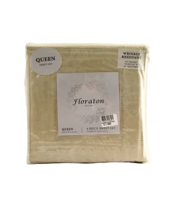Sábanas Queen Glaston Sand Textured Pigment Floraton 4 Piezas.