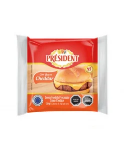 Queso Cheddar Fundido Laminado Président, 120g