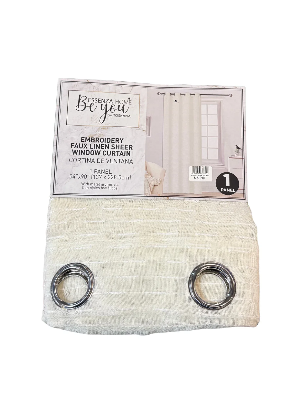 Visillo Beige Con Textura Bessenza Home 137x228.5cm (modelo 715-1432819)