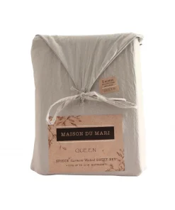 Sábanas Queen Washed Zhem Maison Du Mari 6 Piezas.