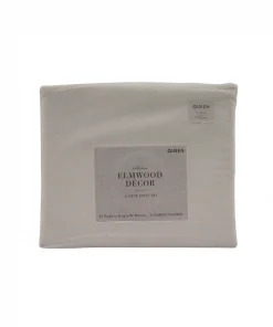 Sábanas Queen Washed Elmwood Decor Blancas 4 Piezas.