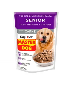 Alimento Húmedo De Perro Seniors Sabor Carne Master Dog, 100g
