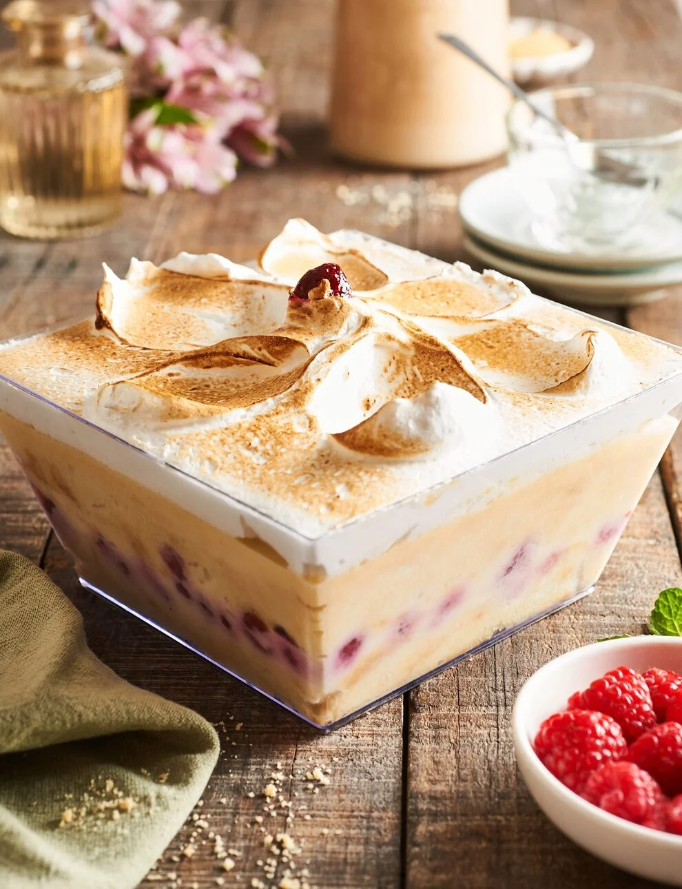 Postre De Tres Leches Con Frambuesa Laura R, 6p Postre De Tres Leches Con Frambuesa Laura R, 6p