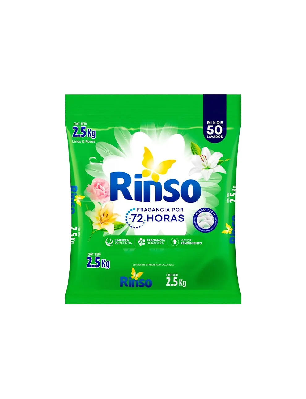 Detergente En Polvo Rinso Aroma Lirios Y Rosas, 2.5kg Detergente En Polvo Rinso Aroma Lirios Y Rosas, 2.5kg