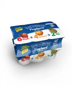 Pack De Yoghurt Los Alerces Surtido 3 Sabores, 12 Unidades De 120g.