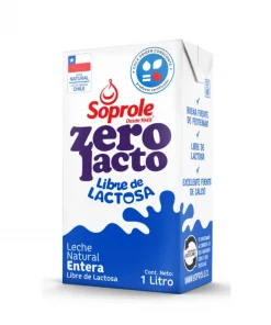 Leche Natural Entera Zerolacto Soprole, 1 Lts.