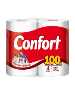 Papel Higiénico Confort Máx De 100mts. X 4 Unid.
