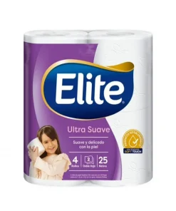Papel Higiénico Elite Ultra Doble Hoja 25metros X 4 Unid.