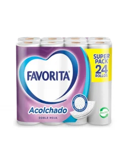 Papel Higiénico Favorita Acolchado Doble Hoja De 22 Mts. X 24 Unid.