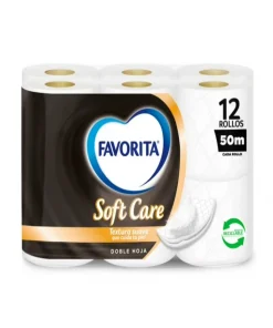 Papel Higiénico Favorita Soft Care Doble Hoja 50 Metros X 12 Unid.