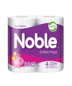 Papel Higiénico Noble Doble Hoja De 23 Metros X 4 Unid.