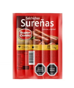 Salchicha Sureña Super Cerdo Display De 20 Unid. 1 Kg.
