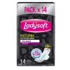 Toallas Higiénicas Ladysoft Nocturna Ultradelgada Tela Suave, 14 Unid.