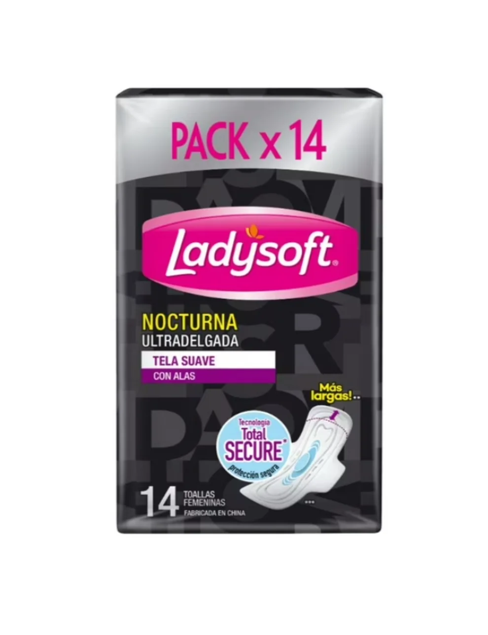 Toallas Higiénicas Ladysoft Nocturna Ultradelgada Tela Suave, 14 Unid. Toallas Higiénicas Ladysoft Nocturna Ultradelgada Tela Suave, 14 Unid.