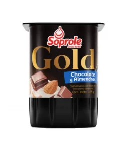 Yoghurt Gold Con Trozos De Chocolate Y Almendras Soprole, 165g.