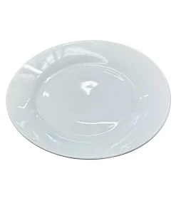 Plato Llano De Loza Blanco Clásico 22,6cm