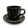 Set De Tazas Con Platillo Esmaltado, 350cc X 6 Unid.