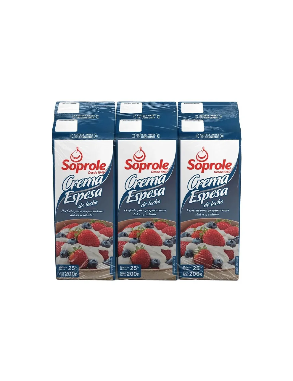 Crema De Leche Espesa Soprole, Pack 6 Un. X 200g Crema De Leche Espesa Soprole, Pack 6 Un. X 200g