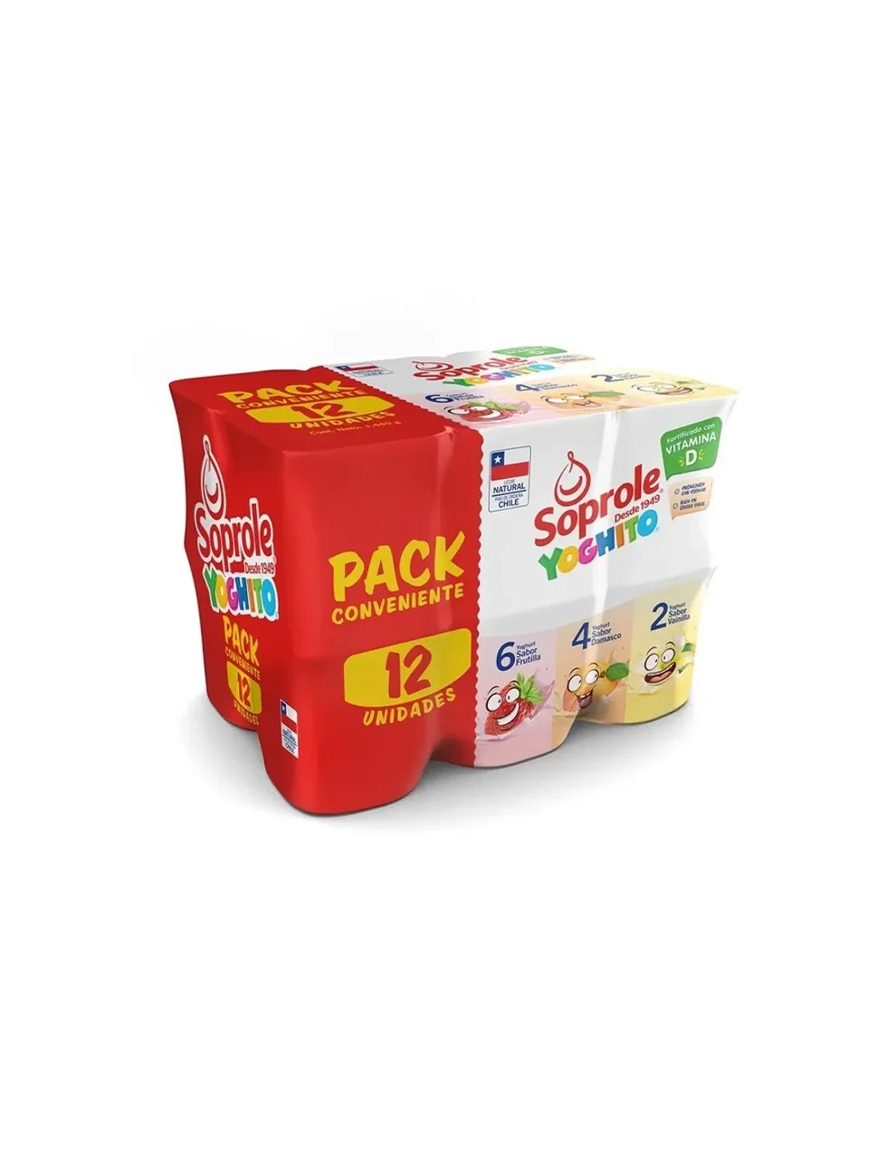 Pack Yoghurt Batido Yogito Soprole Surtido 12 Un. X 120g Pack Yoghurt Batido Yogito Soprole Surtido 12 Un. X 120g