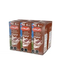 Leche Semidescremada Original Sabor Chocolate Colun, Pack 6 Un. X 200 Ml.