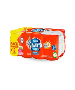 Bebida Láctea Con Probióticos Chamyto Sabor Frutilla, Pack De 18un. X 80ml