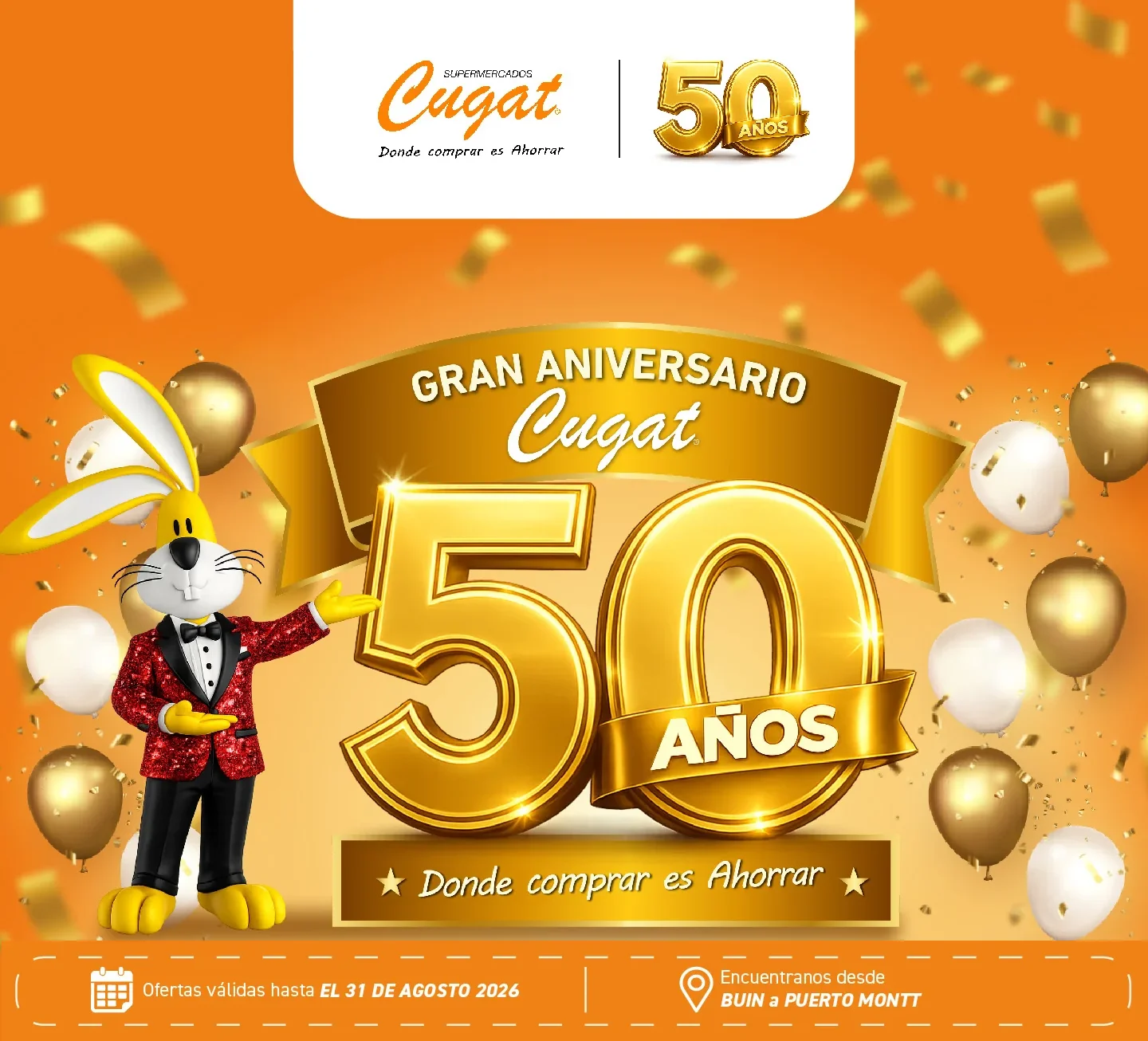 Bases del Sorteo Aniversario 50 Años – Supermercados Cugat 🎉